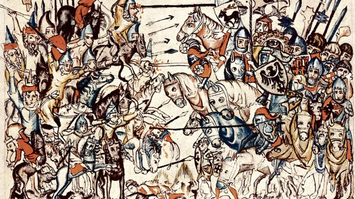 Bitwa pod Legnicą: tak wyobrażał ją sobie XIV-wieczny autor „Legendy Świętej Jadwigi” / Ze zbiorów Muzeum Miedzi w Legnicy