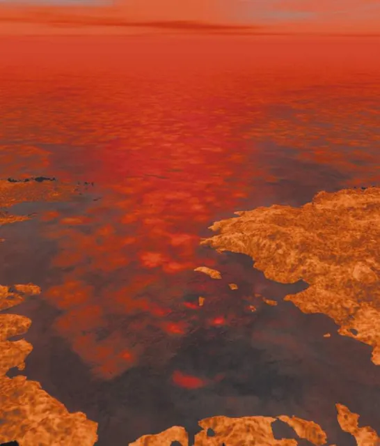 Skąd wiadomo, że na Tytanie są jeziora? Radarowe zdjęcia powierzchni pokazują kontrast między terenami pokrytymi skałami a płaskimi powierzchniami jezior. / Fot. NASA / JPL-CALTECH / USGS