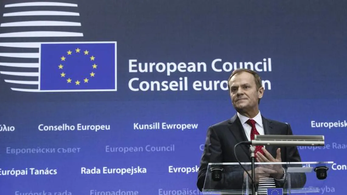 Pierwszy dzień w nowej roli: Donald Tusk jako przewodniczący Rady Europejskiej, Bruksela, 1 grudnia 2014 r. / Fot. Virginia Mayo / AP / EAST NEWS