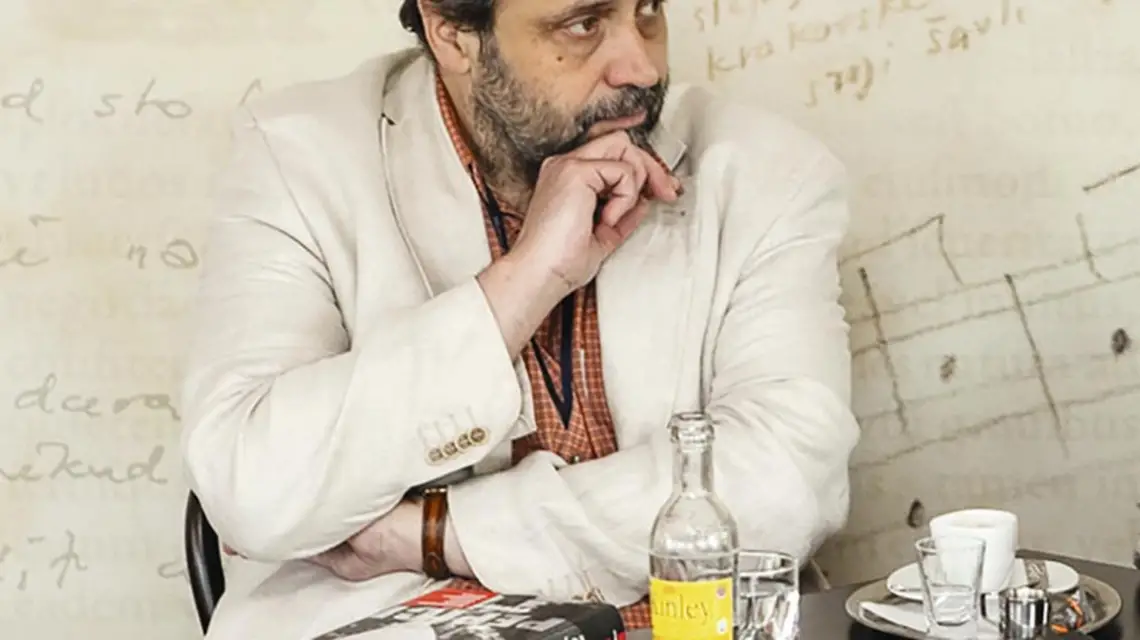 Václav Burian podczas spotkania w kawiarni Avion w Czeskim Cieszynie w ramach przeglądu filmowego Kino na Granicy / Fot. Marcin Markiton / FOTOSPRINTER.PL