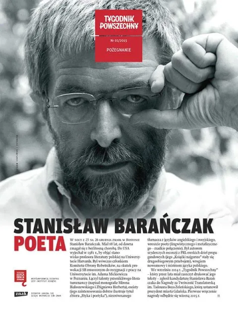 Okładka dodatku „Stanisław Barańczak - pożegnanie” / Fot. Czesław Czapliński / FOTONOVA