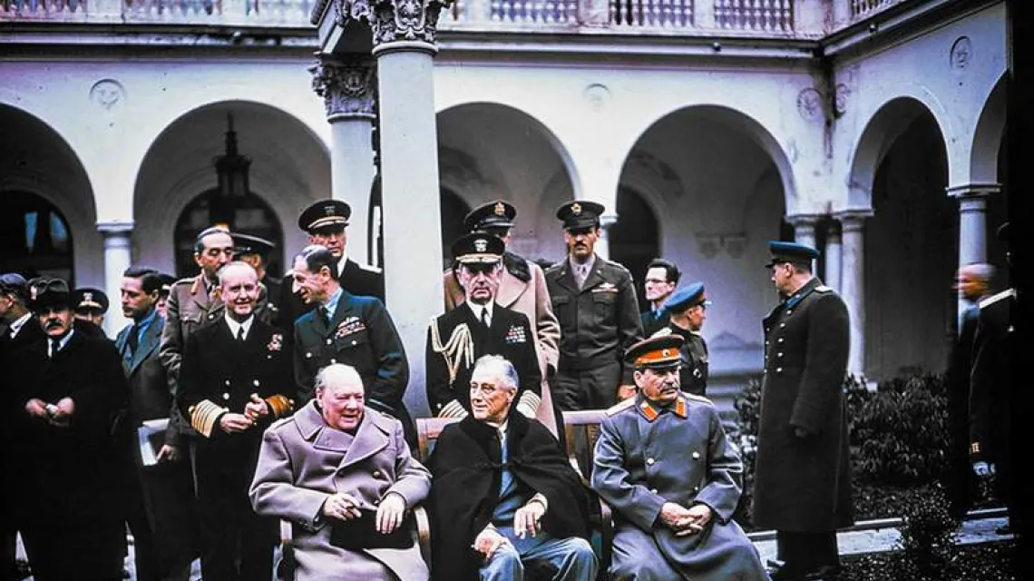 Winston Churchill, Franklin D. Roosevelt i Józef Stalin na konferencji jałtańskiej, luty 1945 r. / Fot. Franklin D. Roosevelt Presidential Library