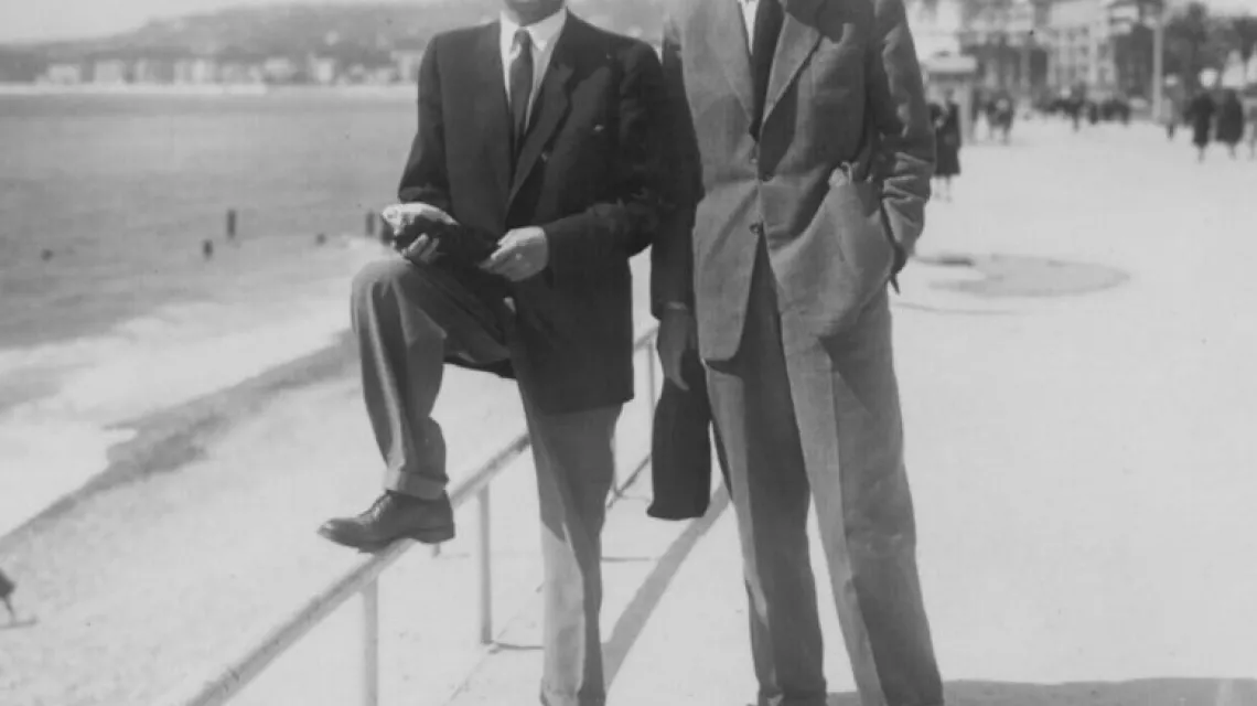 Wacław Felczak (z lewej) i Zygmunt Rosiński w Nicei, 1947 r. / Fot. Ze zbiorów Wojciecha Frazika