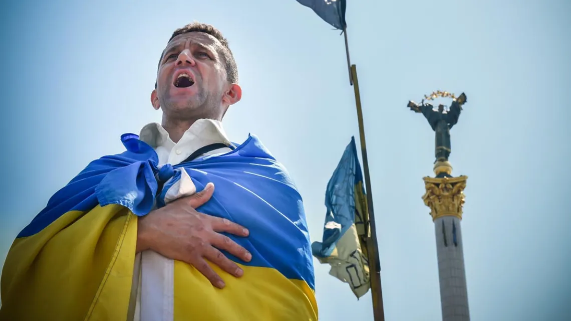 Na kijowskim placu Niepodległości, lipiec 2014 r. / Fot. Sergei Supinsky / AFP / EAST NEWS