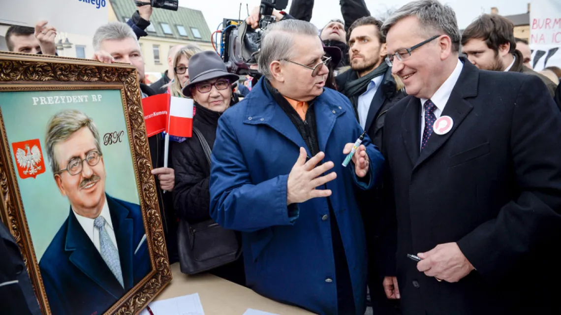 Prezydent Komorowski w Piasecznie pod Warszawą, 7 marca 2015 r. / Fot. Jacek Turczyk / PAP
