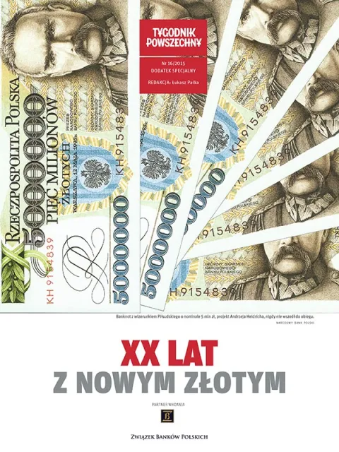 Banknot z wizerunkiem Piłsudskiego o nominale 5 mln zł, projekt Andrzeja Heidricha, nigdy nie wszedł do obiegu / il. Narodowy Bank Polski