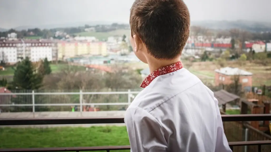 Jedno z ukraińskich dzieci w czasie pobytu w Gorlicach, kwiecień 2015 r. / Fot. Monika Andruszewska