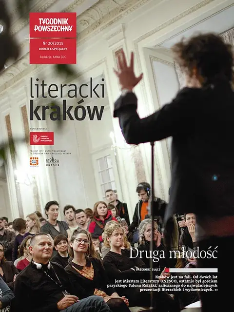 Na okładce: Spotkanie autorskie z amerykańską pisarką Jeanette Winterson podczas Festiwalu Conrada, 2011 r. / Fot. Grzegorz Ziemiański / www.fotohuta.pl / KBF
