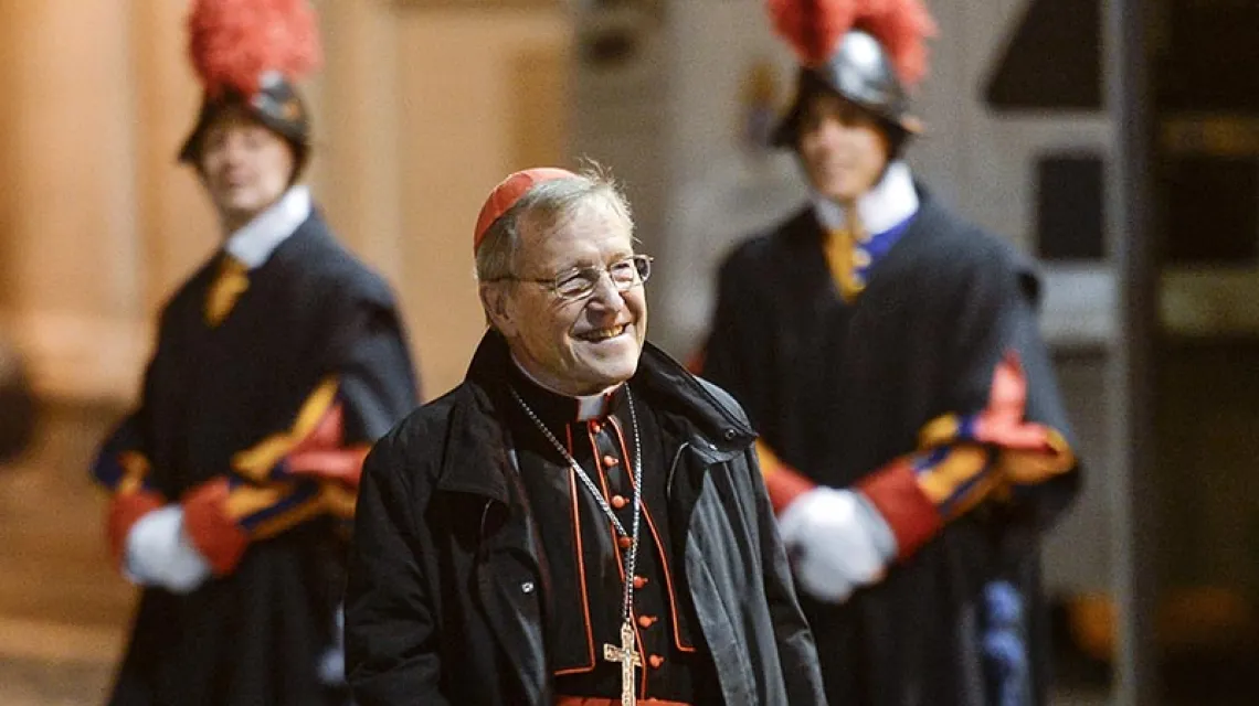 Kard. Walter Kasper podczas konklawe, Watykan, 4 marca 2013 r. / Fot. Filippo Monteforte / AFP / EAST NEWS
