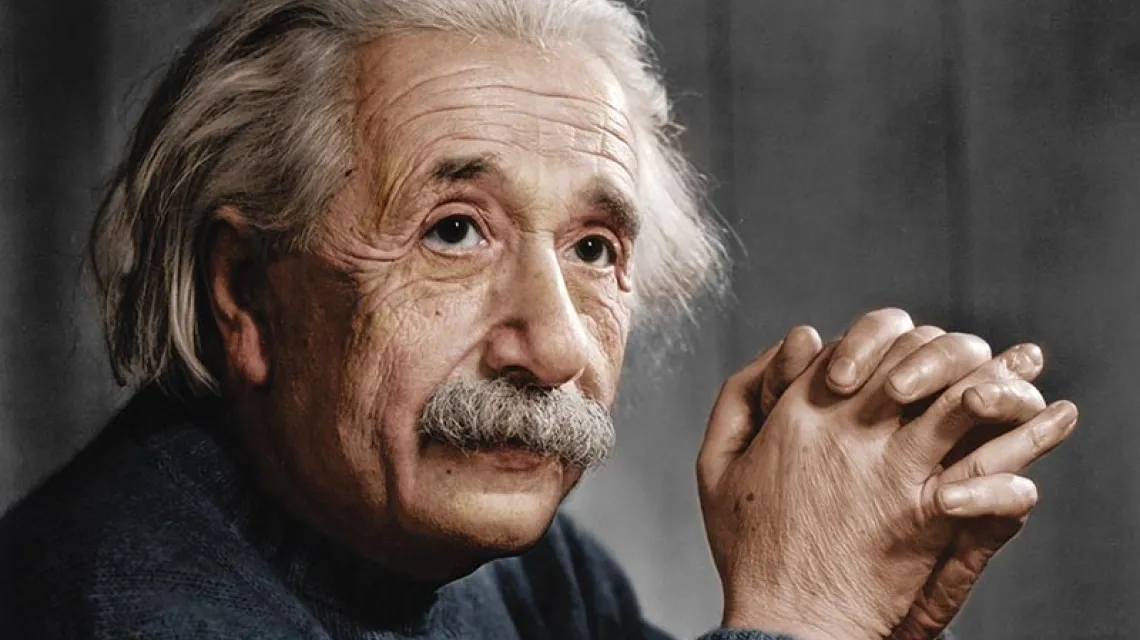 Albert Einstein / Fot. DOMENA PUBLICZNA / koloryzacja: Mads Madsen
