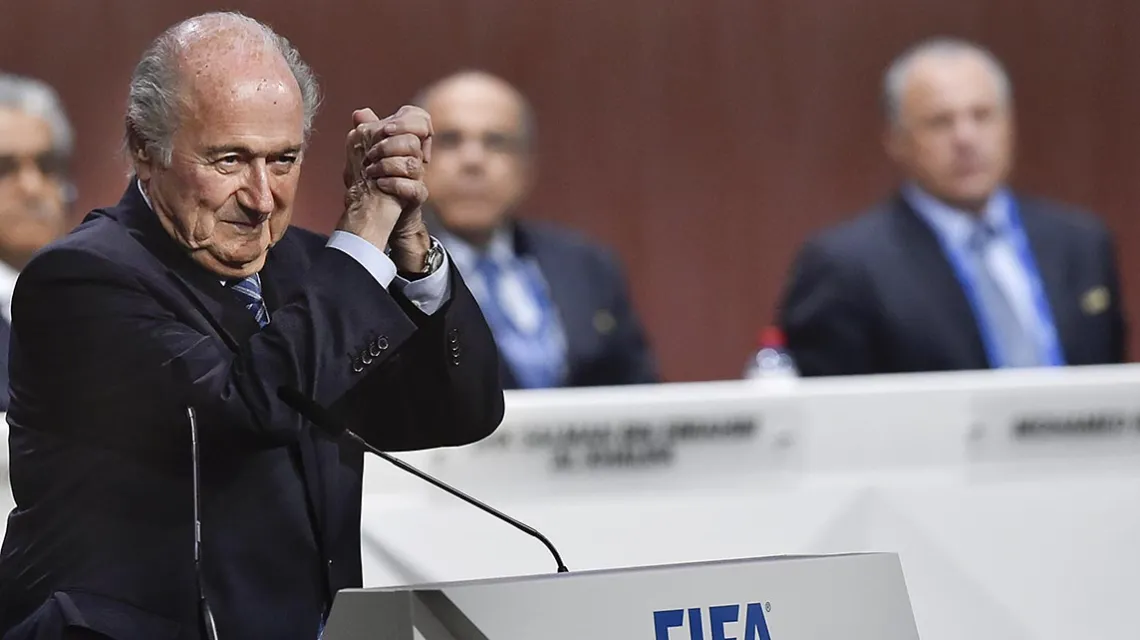 Sepp Blatter po ponownym wyborze na prezydenta FIFA, Zurych, 29 maja 2015 r.  / Fot. Michael Buholzer / AFP / EAST NEWS