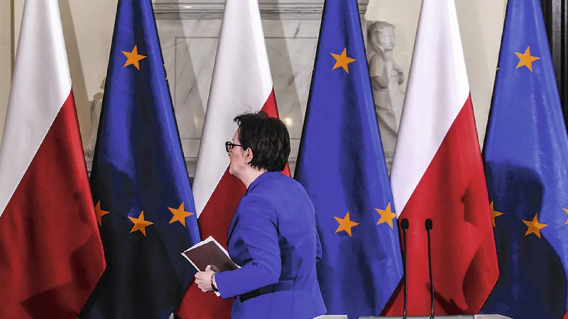 Premier Ewa Kopacz po ogłoszeniu dymisji w rządzie. Warszawa, 10 czerwca 2015 r. / Fot. Stanisław Kowalczuk / EAST NEWS