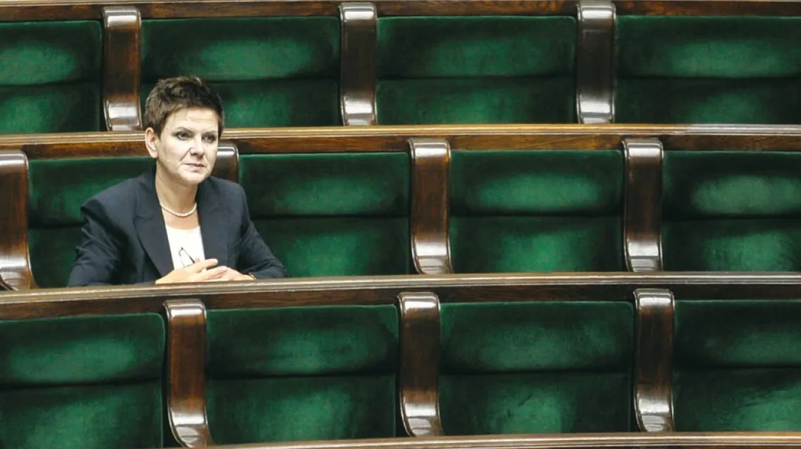 Beata Szydło w Sejmie na debacie budżetowej, 7 pazdziernika 2010 r. / Fot. Witold Rozbicki / REPORTER