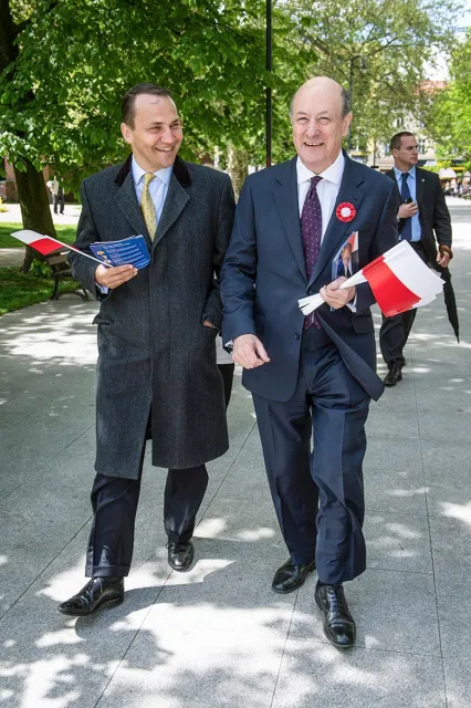 Radosław Sikorski i Jacek Rostowski, maj 2014 r. / Fot. Tytus Żmijewski / PAP