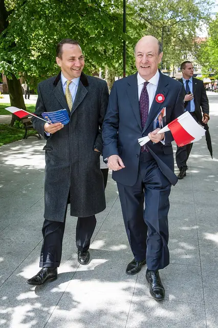 Radosław Sikorski i Jacek Rostowski, maj 2014 r. / Fot. Tytus Żmijewski / PAP