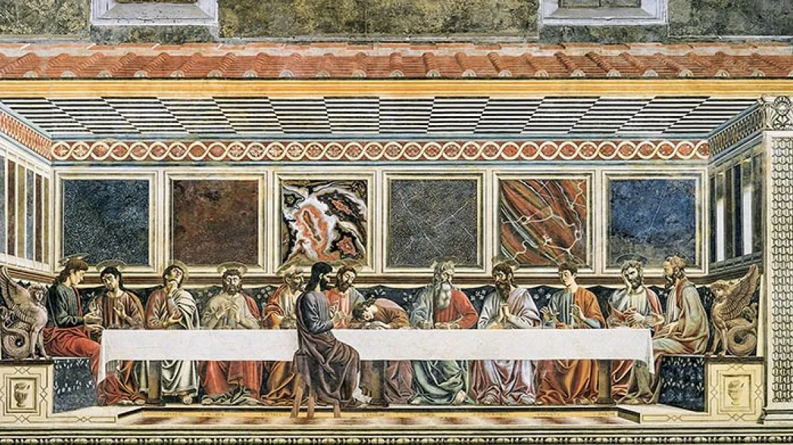 Andrea del Castagno, „Ostatnia Wieczerza”, Santa Apollonia, Florencja, 1447 r. / Fot. Domena publiczna