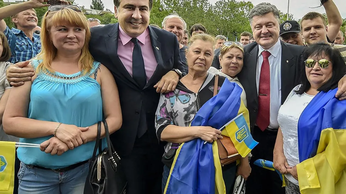Były prezydent Gruzji Micheil Saakaszwili i prezydent Ukrainy Petro Poroszenko, Odessa, 30 maja 2015 r. / Fot. Mykola Lazarenko / TASS / FORUM
