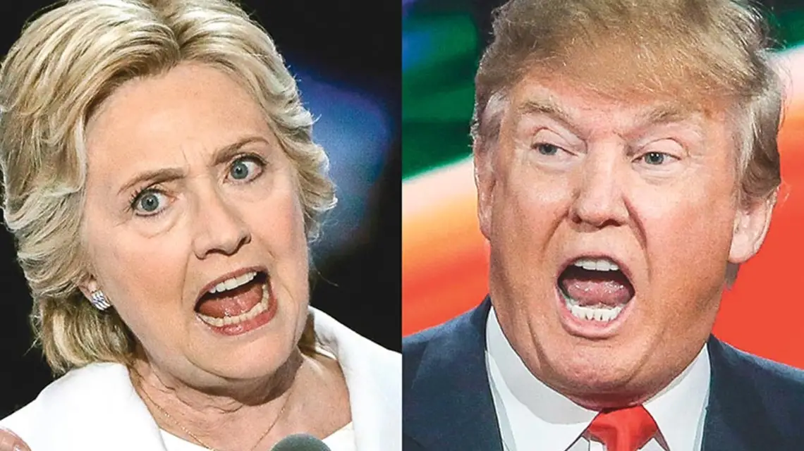 Hillary Clinton w Filadelfii, lipiec 2016 r. i Donald Trump w Las Vegas, grudzień 2015 r. / Fot. Alex Wong / GETTY IMAGES // Justin Sullivan / GETTY IMAGES