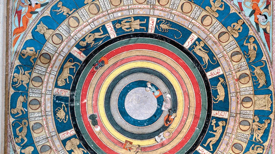 Fragment karty ze znakami Zodiaku i fazami Księżyca z tureckiego manuskryptu „Zubdat-al Tawarikh”, 1538 r. / Fot. Luisa Ricciarini / LEEMAGE / EAST NEWS