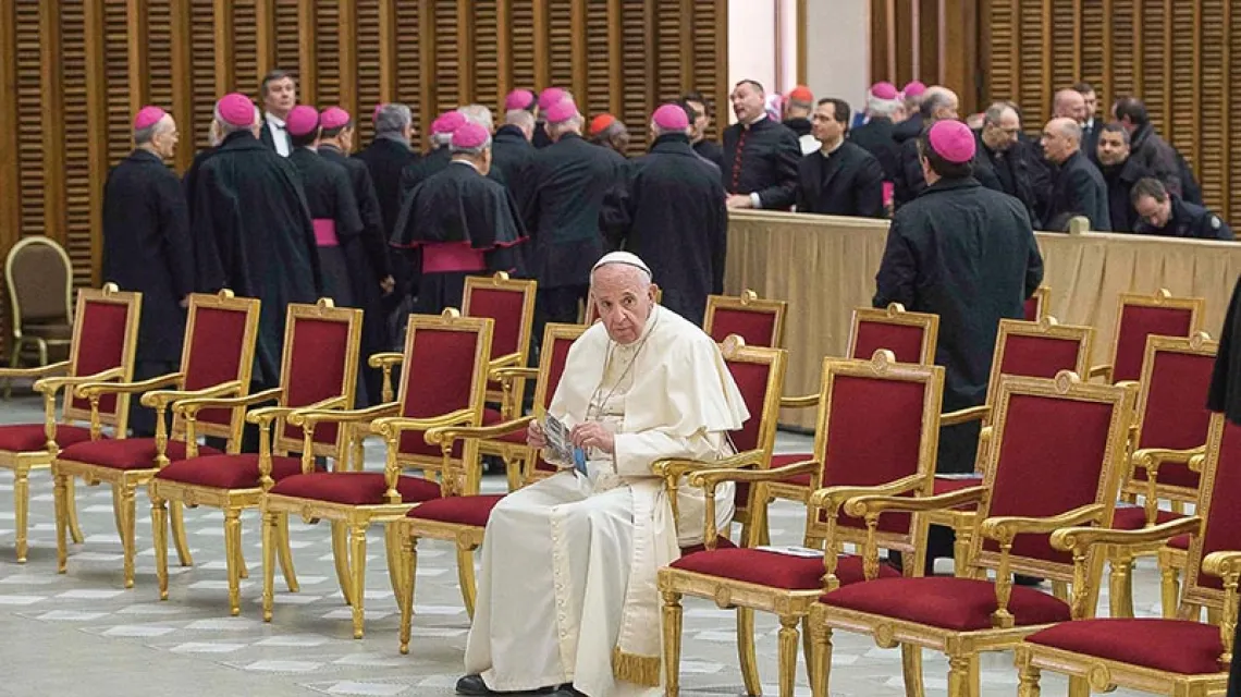 W Auli Pawła VI na rozpoczęcie Jubileuszowego Roku Miłosierdzia, Watykan, 22 lutego 2016 r. / Fot. OSSERVATORE ROMANO / PAP