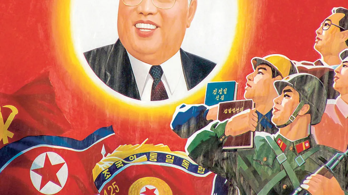 Plakat propagandowy z Kim Ir Senem, dziadkiem obecnego przywódcy Korei Północnej. / Fot. Zbiory autora