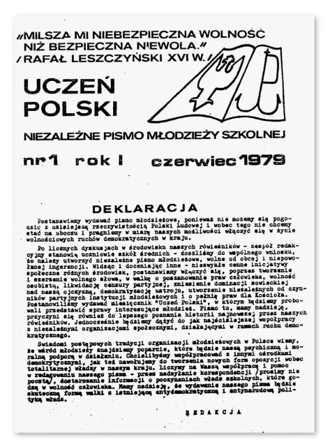 „Uczeń Polski”, numer 1 z czerwca 1979 r. / Fot. Zbiory autora