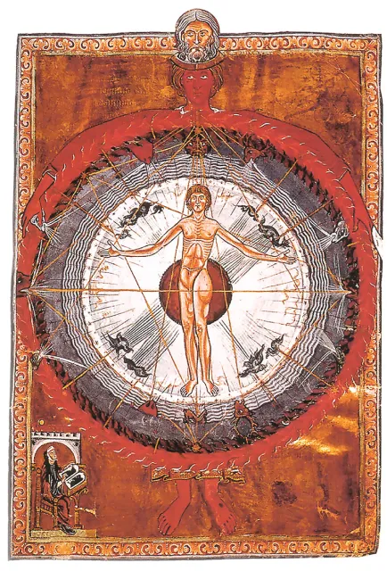 Strona z „Liber Divinorum Operum” (Księgi Dzieł Bożych) św. Hildegardy z Bingen (1098–1179) / 