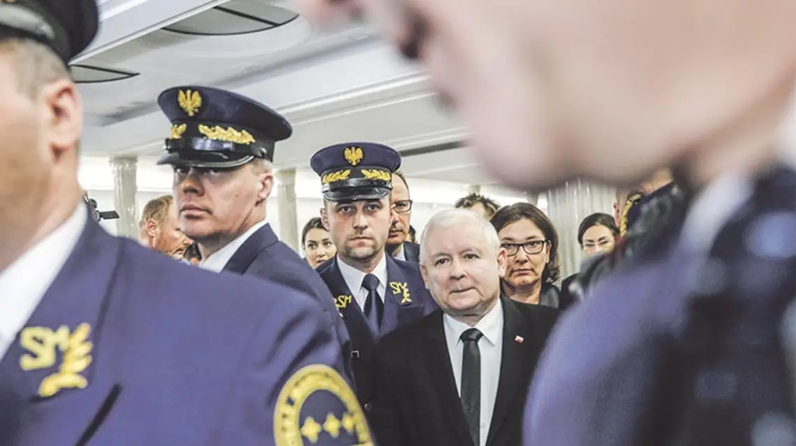 Konferencja prasowa prezesa PiS Jarosława Kaczyńskiego na temat kryzysu parlamentarnego, Sejm RP, 11 stycznia 2017 r. / Fot. Jerzy Dudek / FORUM