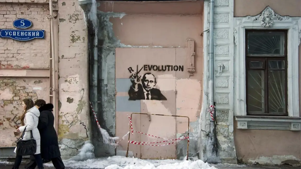Stary-nowy prezydent jako zwolennik ewolucjonizmu, Moskwa, 3 marca 2012 r. / fot. John MacDougall / AFP / East News
