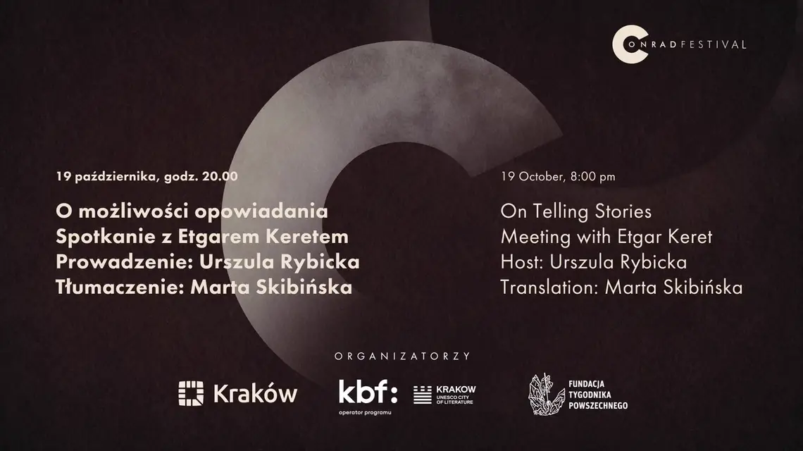 Spotkanie z Etgarem Keretem na Festiwalu Conrada 2020 / 