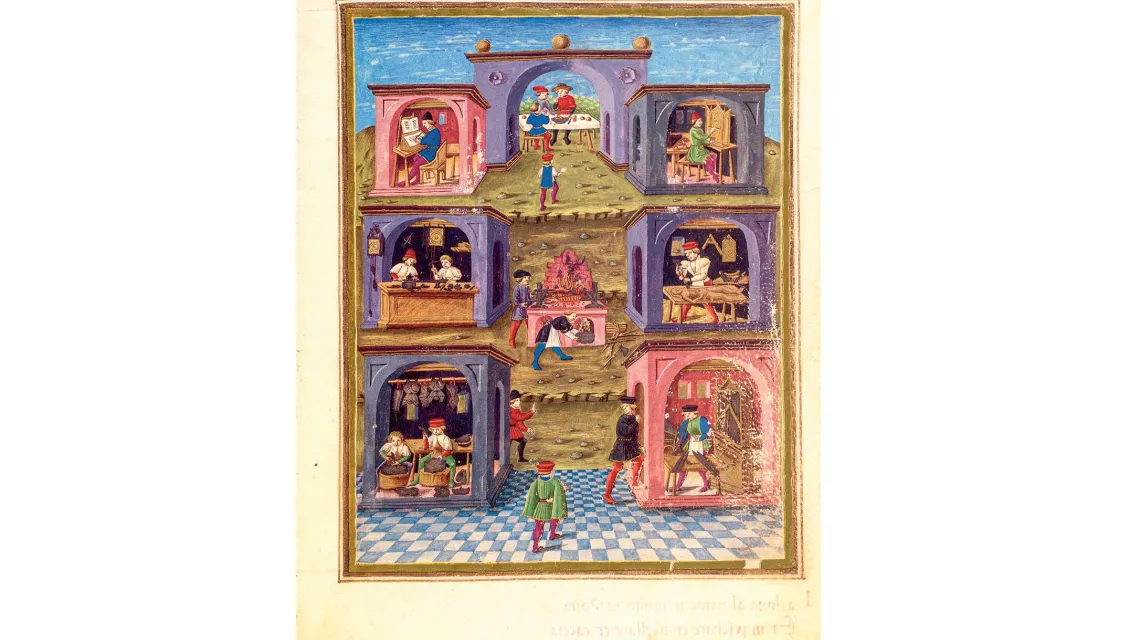 „Dzieci” Merkurego, ilustracja z rękopisu „De Sphaera”, III ćw. XV w. / BIBLIOTECA ESTENSE W MODENIE / BIBLIOTECA ESTENSE W MODENIE