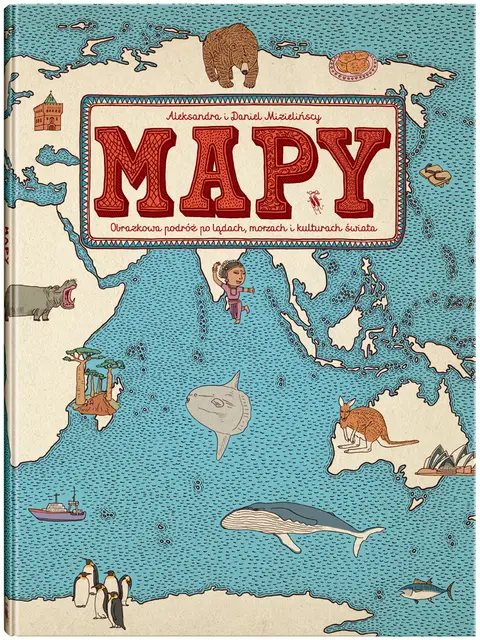 Fragment okładki "Map" Aleksandry i Daniela Mizielińskich