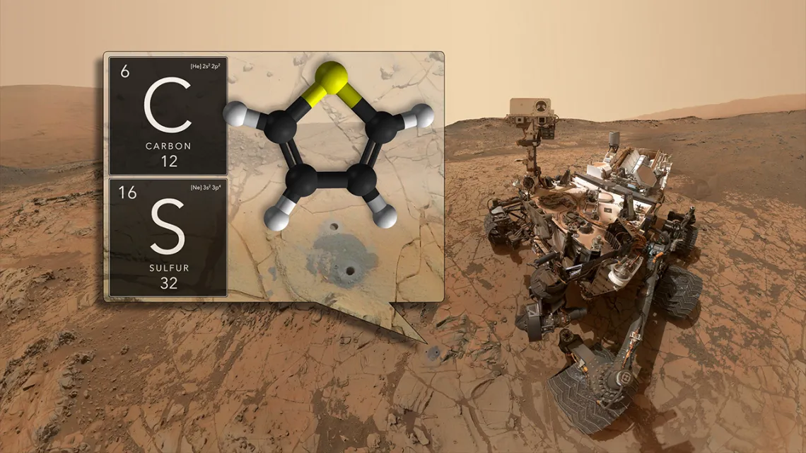 Marsjański łazik Curiosity wykrył związki organiczne w skałach sprzed miliardów lat /  / ryc. Goddard Space Flight Center / NASA