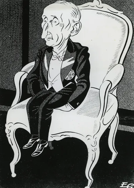 Karykatura autorstwa E. Głowackiego, ok. 1934 r. / 