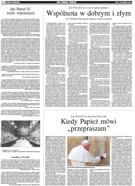 Tygodnik Powszechny 15/2005 - str. 10 /  / archiwum Tygodnika Powszechnego
