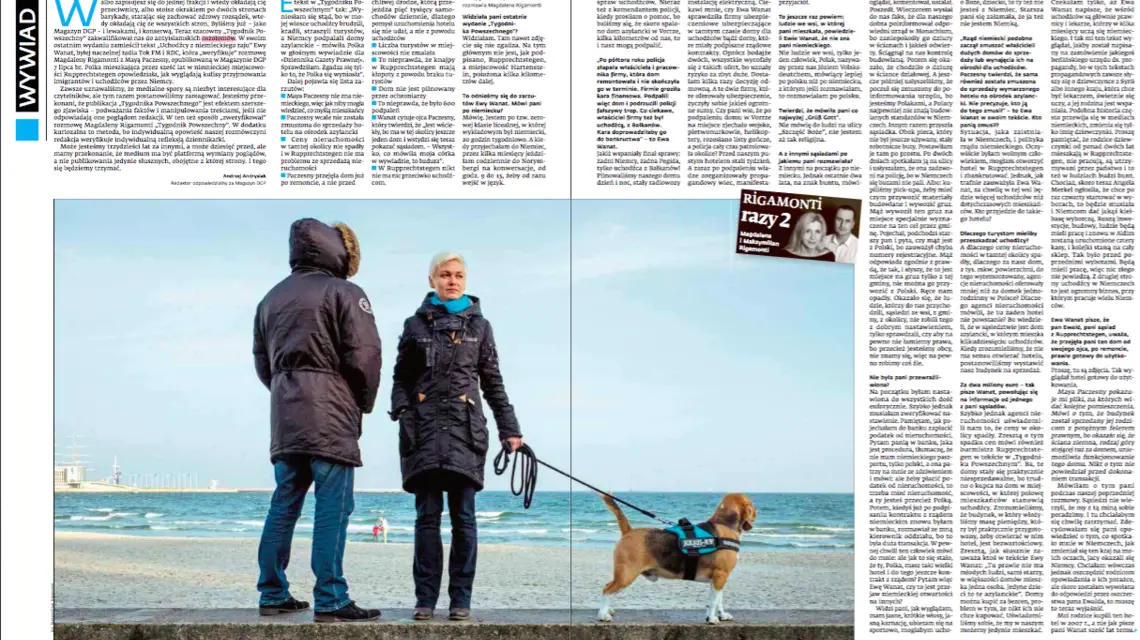 Screen z e-wydania „Dziennika. Gazety Prawnej” z drugim wywiadem Magdaleny Rigamonti z Mayą Paczesny / 