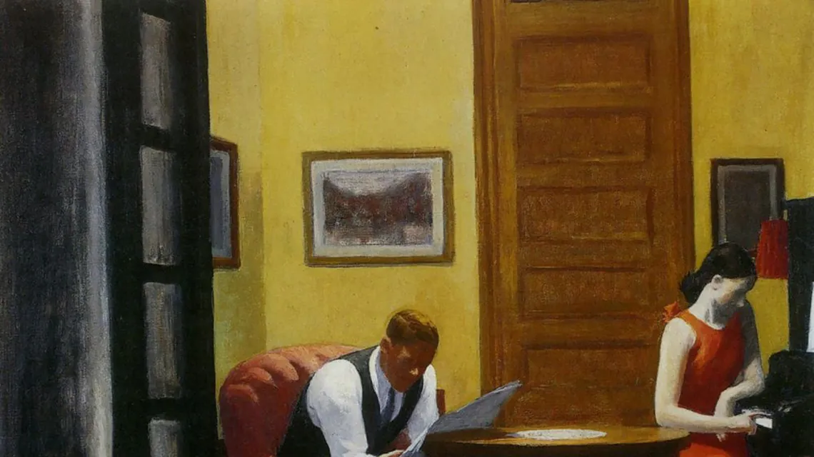 Edward Hopper „Room in New York”, 1932 / domena publiczna / Wikimedia Commons