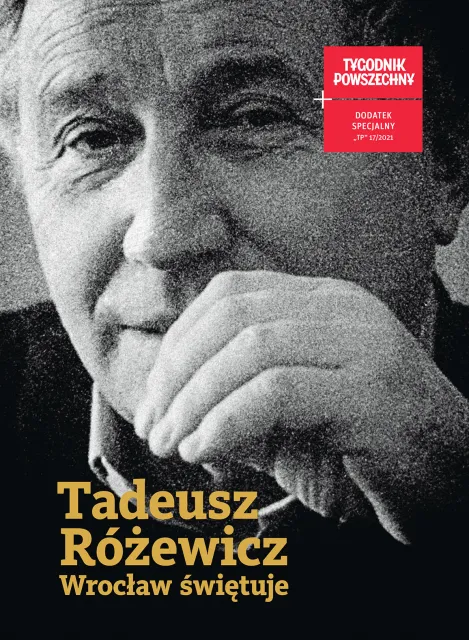 Na okładce: Tadeusz Różewicz w Teatrze Polskim we Wrocławiu (1986 rok) – pierwsze zdjęcie Poety wykonane przez fotografa Adama Hawałeja, który od tego momentu będzie towarzyszył Różewiczowi z obiektywem przez blisko 30 kolejnych lat / 