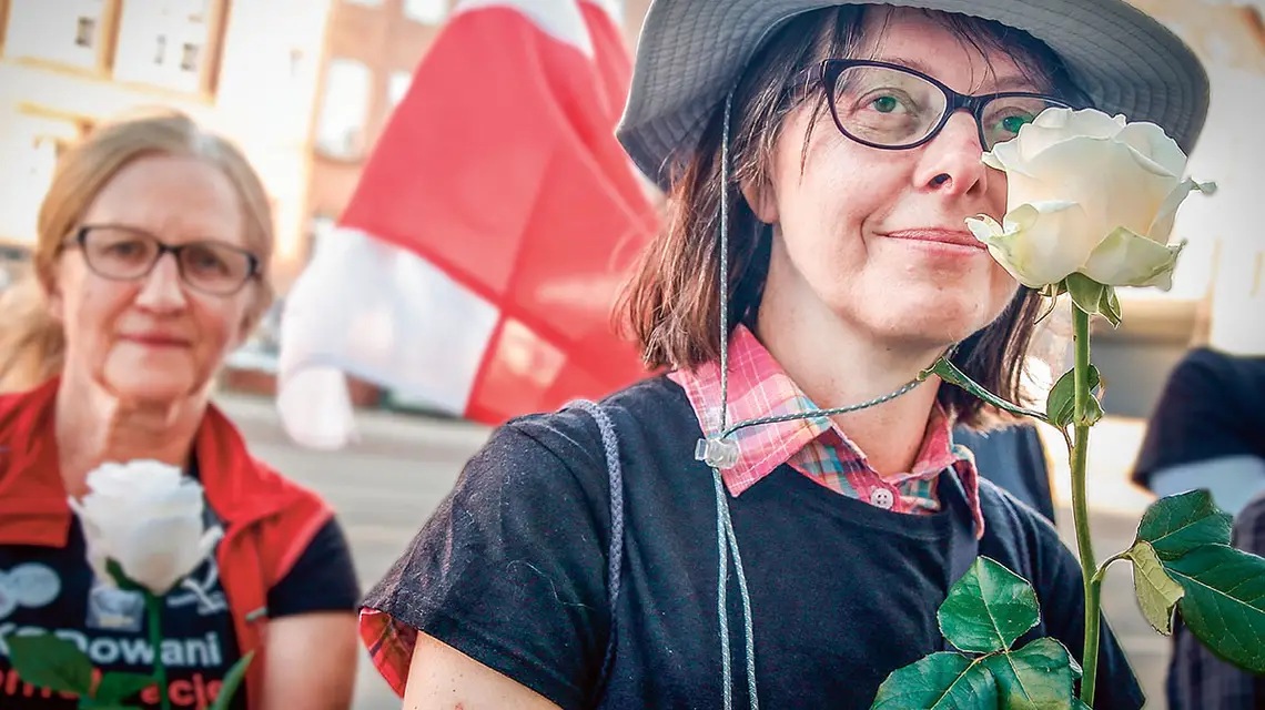 Protest przed Sądem Okręgowym w Gdańsku przeciw upolitycznianiu wymiaru sprawiedliwości, czerwiec 2018 r. / Fot. Karolina Misztal / REPORTER / 