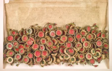 Akt konfederacji warszawskiej, 1573 r. / AGAD: ZBIÓR DOKUMENTÓW PERGAMINOWYCH / WIKIPEDIA.ORG