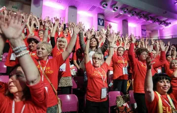 Otwarcie VII Kongresu Kobiet, hala Torwaru w Warszawie, 11 września 2015 r. / Fot. Leszek Szymański / PAP
