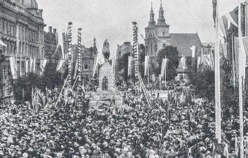 Obchody pięćsetnej rocznicy zwycięstwa pod Grunwaldem, Kraków, lipiec 1910 r. / Fot. Biblioteka Narodowa