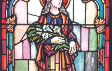 Św. Maria Goretti, witraż z kościoła św. Cecylii w San Francisco / Fot. Anna Samborska