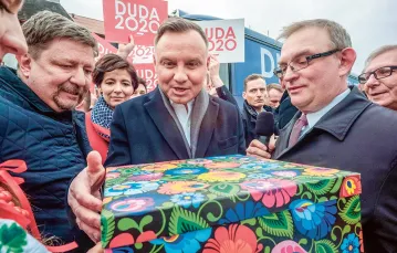 Inauguracja „Dudabusu” w kampanii prezydenta Andrzeja Dudy, 20 lutego 2020 r. / ANDRZEJ IWAŃCZUK / REPORTER