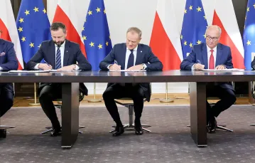 Podpisanie umowy koalicyjnej. Warszawa, 10 listopada 2023 r. 