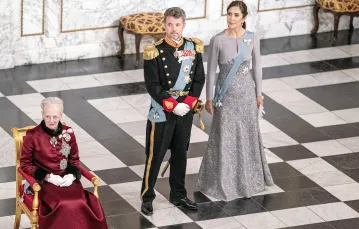 Królowa Danii Małgorzata II, książe Frederik i księżna Maria. Kopenhaga, 3 stycznia 2023 r. / fot. Liselotte Sabroe / AP / EAST NEWS