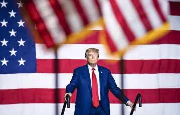 Donald Trump podczas konwencji w Reno w stanie New Jeresy. 17 grudnia 2023 r. / fot. Jabin Botsford / The Washington Post / Getty Images