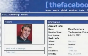 Zrzut ekranu pierwszego profilu Marka Zuckerberga // Fot. Mark Zuckerberg / Facebook