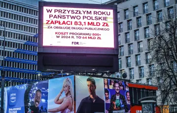 Licznik długu publicznego w Warszawie, grudzień 2023 r. // Fot. Włodzimierz Wasyluk / Forum