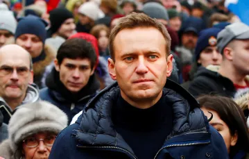 Aleksiej Nawalny na marszu upamiętniającym śmierć Borysa Niemcowa. Moskwa, 24 lutego 2019 r. / Fot. Sefa Karacan / Anadolu Agency / Getty Images